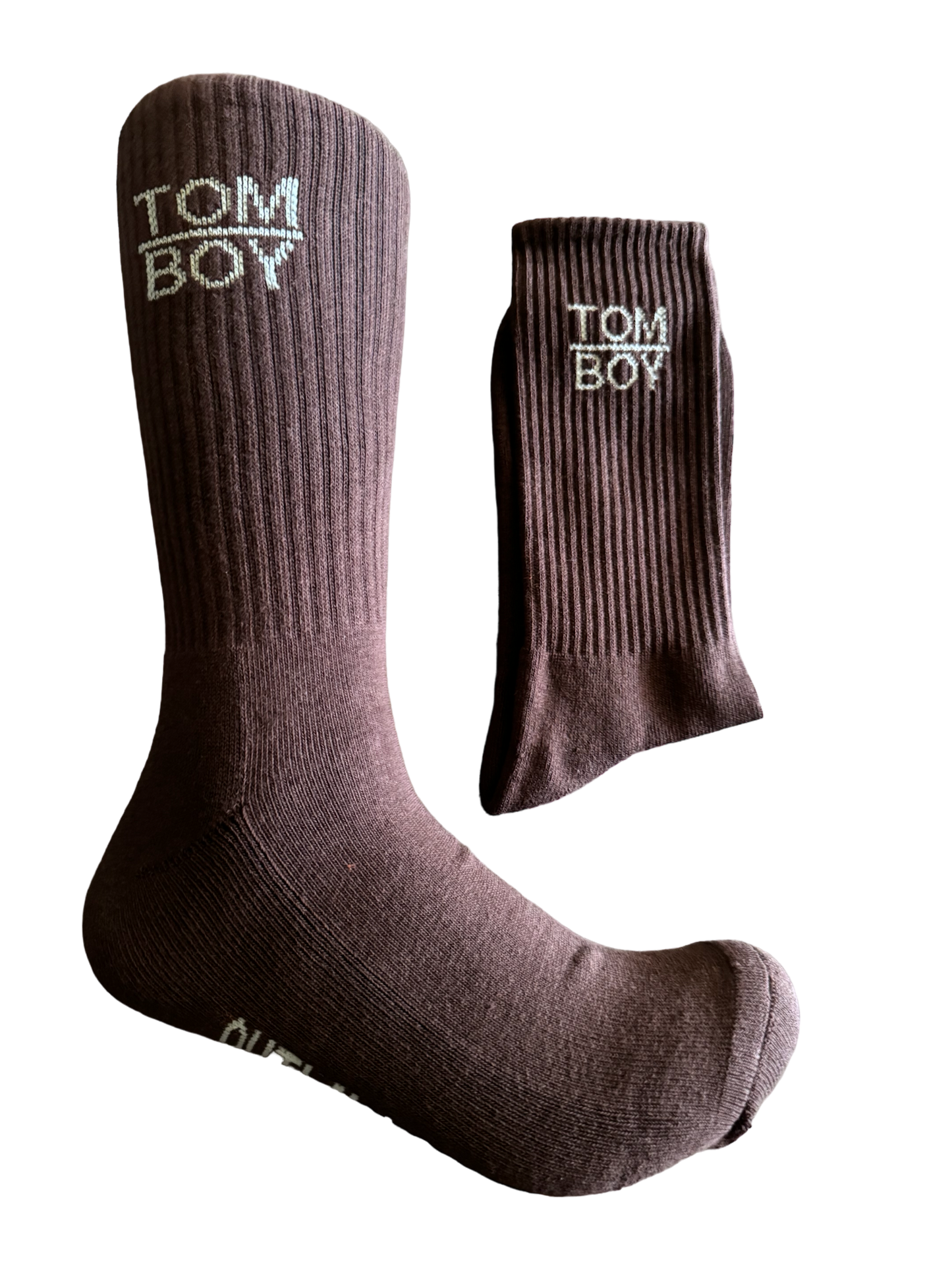 TOMBOY Crew Socks (Chocolate)